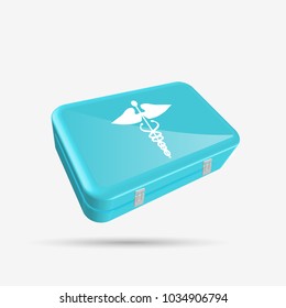 Illustration of a first aid kit isolated on a white background.