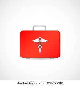 Illustration of a first aid kit isolated on a white background.