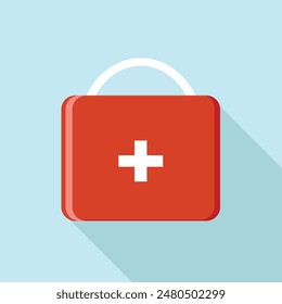Illustration First aid kit on isolated white background. Vector illustration Doctor's bag 