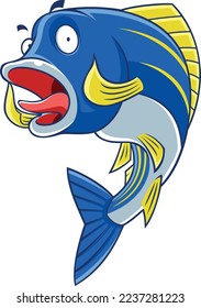 Illustration of Fish Character Screaming