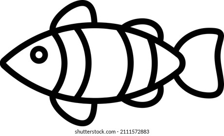 The illustration of fish, clown fish icon vector. Suitable for animal, sea creature or marine life icon sign or symbol.