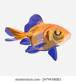 illustration of a fish colored on a white background