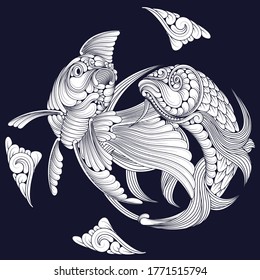 illustration of fish with decoration