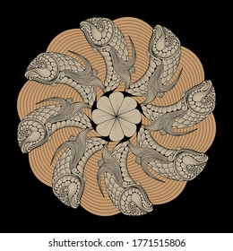 illustration of fish with decoration