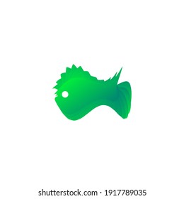 ILLUSTRATION FISH DRAW WITH GRADIENT COLOR  LOGO ICON  DESIGN VECTOR