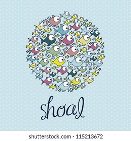 illustration of  Fish Drawings, aquatic animals, vector illustration