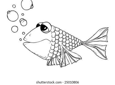 an illustration of a fish drawn by hand