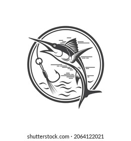 illustration of fish fishing, vector art.