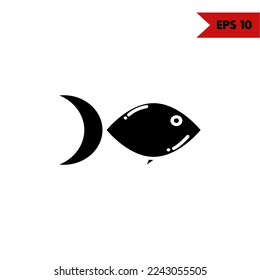 illustration of fish glyph icon