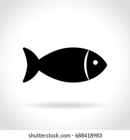 Illustration Of Fish Icon On White Background