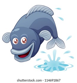 illustration of fish jumping vector