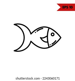illustration of fish line icon