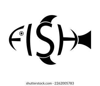 illustration of a Fish logo with text
