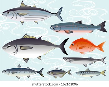 Illustration of Fish in the market