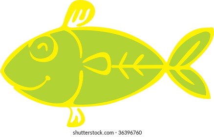 illustration of fish on white
