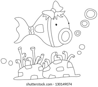 Illustration of a fish on a white background vector