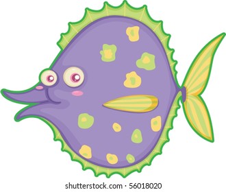 Illustration eines Fisches auf weißem Hintergrund