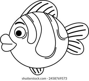 illustration of fish outline white on background vector