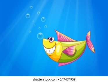 Illustration of a fish in the sea