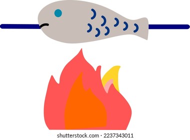 illustration of fish in the sea. fish vector illustration. grilled fish. fish dishes