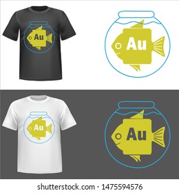 illustration of Fish, sticker,tshirt print, vector illustration