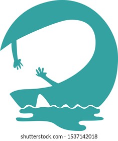 illustration of Fish, sticker,tshirt print, vector illustration
