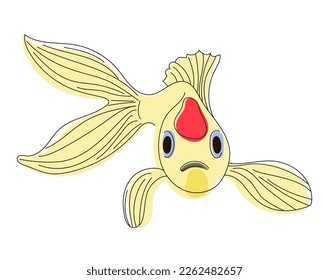 Illustration of a fish in the style of a doodle. Vector illustration of an isolated one on a white background.