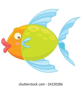 ilustración de una natación de peces