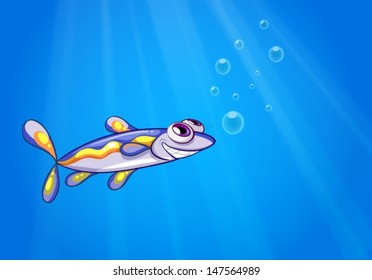 Illustration of a fish under the sea