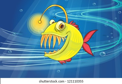 illustration of a fish underwater