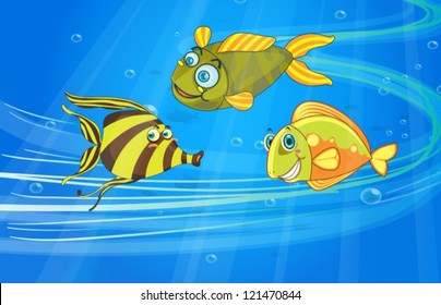 illustration of a fish underwater