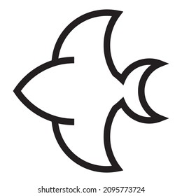 The illustration of fish vector. Suitable for marine life,animal or sea creature icon, logo, sign or symbol
