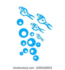 illustration of a fish in the water.