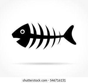 Illustration of fishbone icon on white background