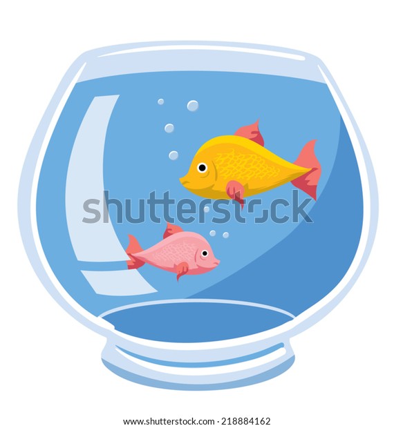 Illustration Fishbowl Two Fish Bubbles Stock Vector (Royalty Free ...