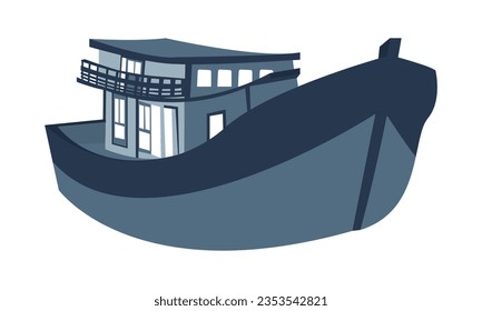 illustration of a fishing boat on a white background