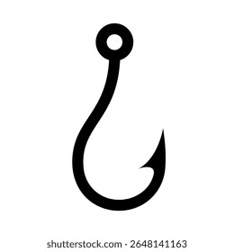 Illustration of fishing hook. Design element for logo, label, sign, poster, t shirt.