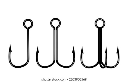 Illustration of a fishing hook set