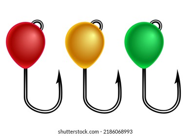 Illustration Of A Fishing Jig Lure Set