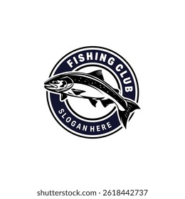 illustration fishing logo design vector