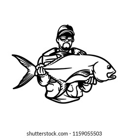 illustration for fishing logo. Fisherman logo. Fishing logo	