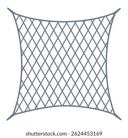Illustration of a fishing net forming a curved shape, isolated on a white background