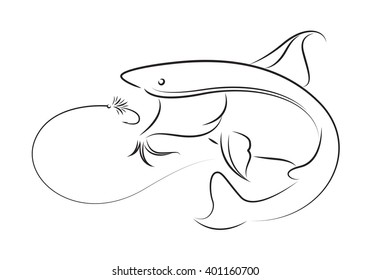 illustration fishing, vector
