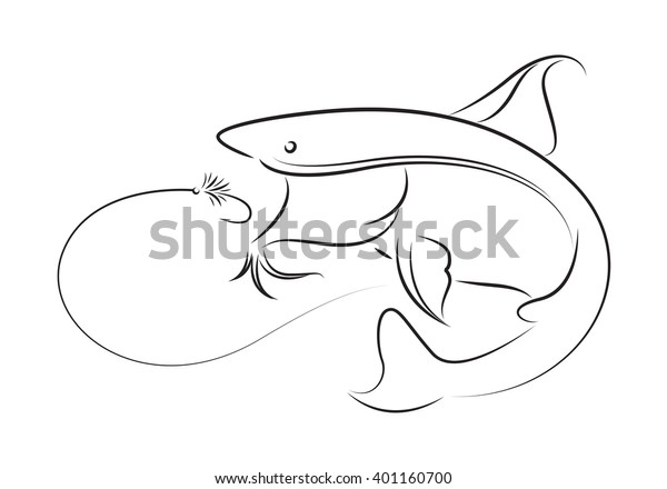 Illustration Fishing Vector Stock Vector (Royalty Free) 401160700