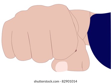 Illustration of a fist and hand part on a white background