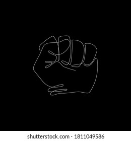 Illustration a fist, vector. Art wallpaper, Line art drawings