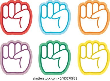 Illustration of a fist.Illustration of hand grasped.