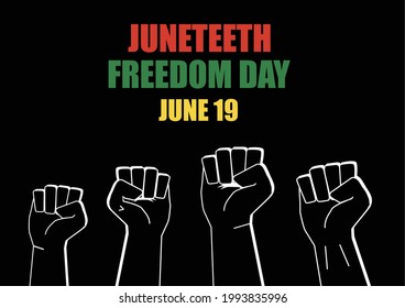 Illustration of Fists For Juneteeth Freedom Day