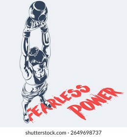 Ilustração de encaixe mulher muscular levantando kettlebell em ângulo de visão superior treino e força de treinamento pose