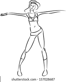 Illustration of Fitness girl